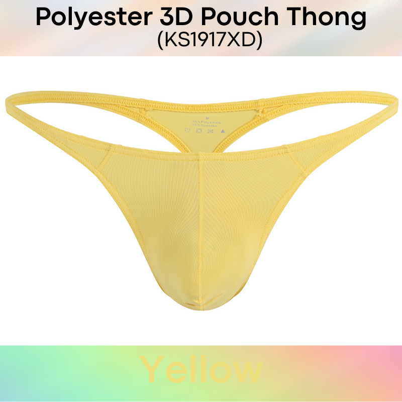 Men's Thong: Polyester 3D Pouch Low Rise Thong (KS1917XD)