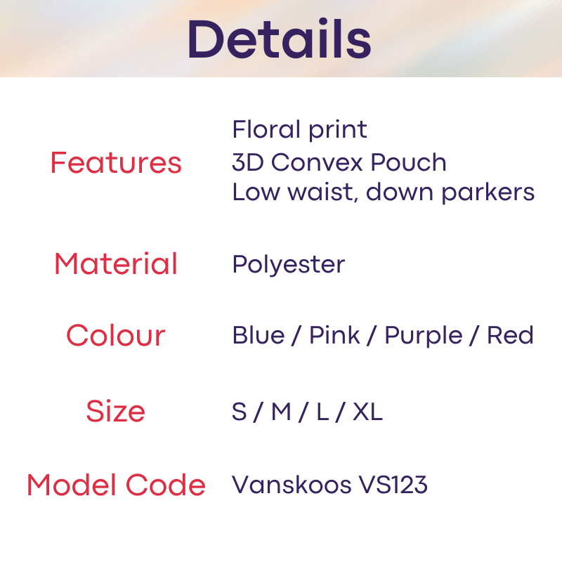 Men's Thong: Polyester Floral Print Thong Underwear (VS123)