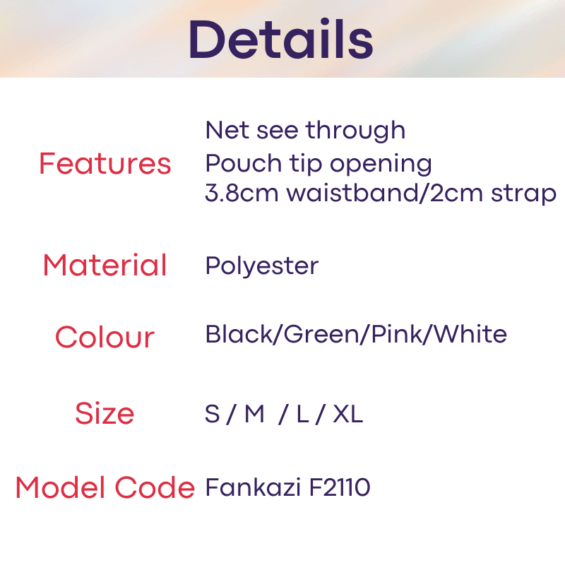 Men's Jockstrap: Polyester Net Jockstrap with Pouch Opening (F2110)