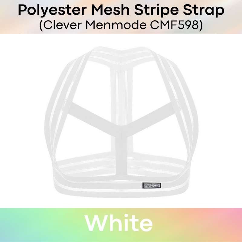 Men's Strap: Polyester Mesh Stripe Harness Chest Strap (CMF598)