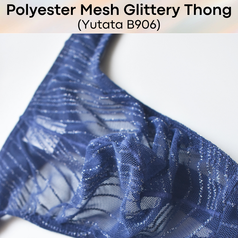 Men's Thong: Polyester Glittery Mesh Thong (B906)