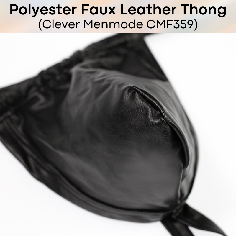 Men's Thong: Polyester Faux Leather Thong (CMF359)
