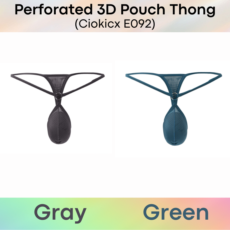 Men's Thong: Polyester Perforated Thong (E092)