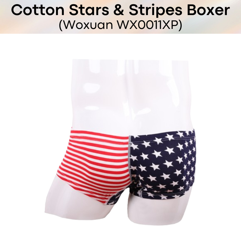 Men's Boxer: Cotton Stars & Stipes Boxer Brief Underwear (WX0011XP)