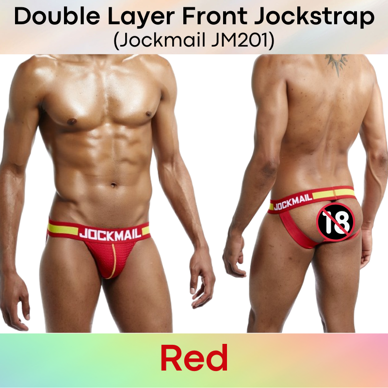 Men's Jockstrap: Double Layer Mesh Sports Jockstrap with Wide Waistband (JM201)