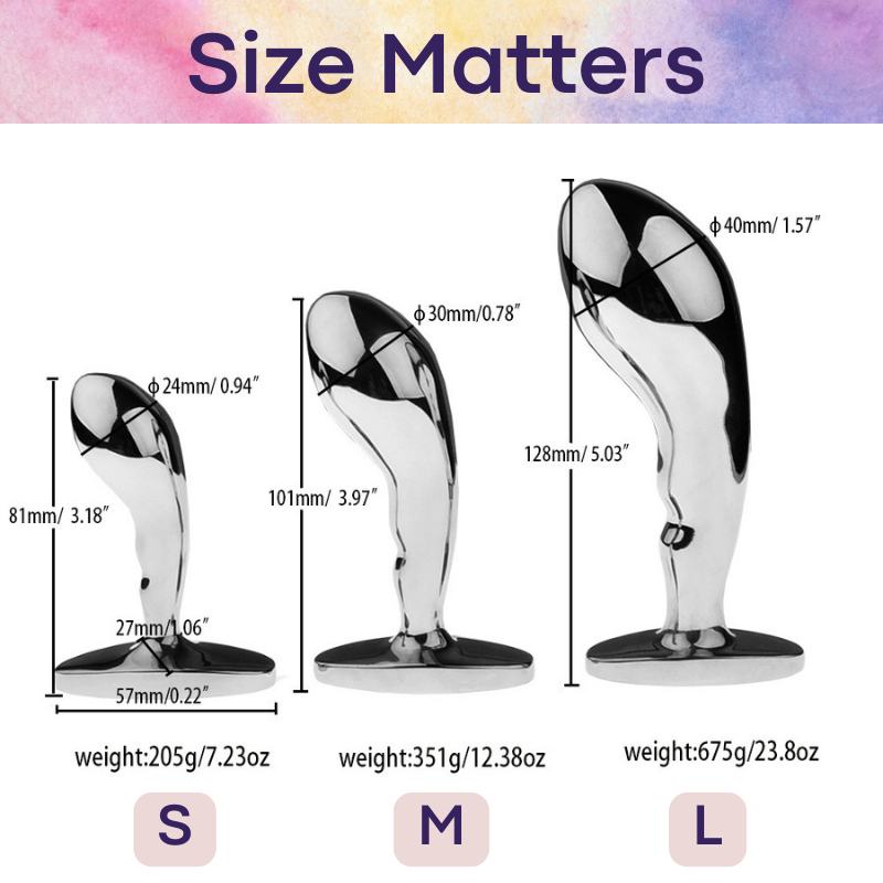 Adult Toy : Stainless Steel Heavy Weight Curved Head Butt Plug (LHDBP1)