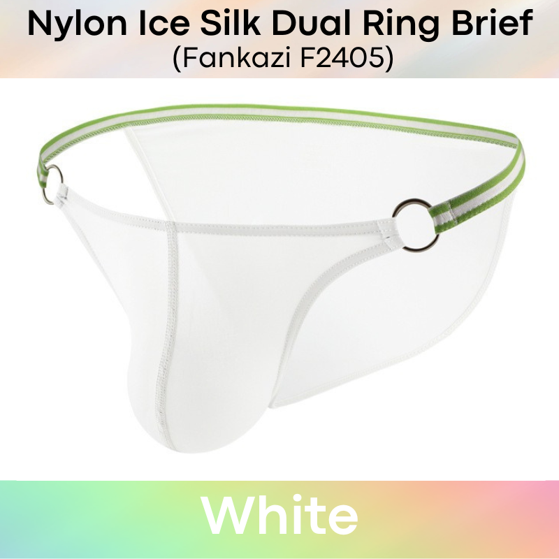 Men's Brief : 2 Ring Accessory Ice Silk Underwear (Fankazi F2405)