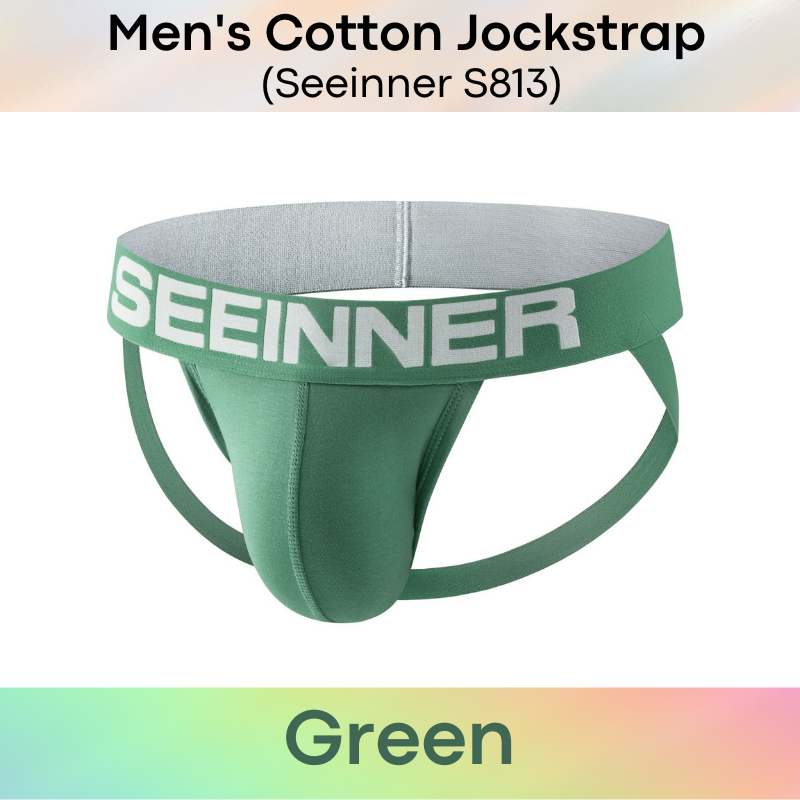 Men's Jockstrap: Cotton Jockstrap with Double Layer Pouch (S813)