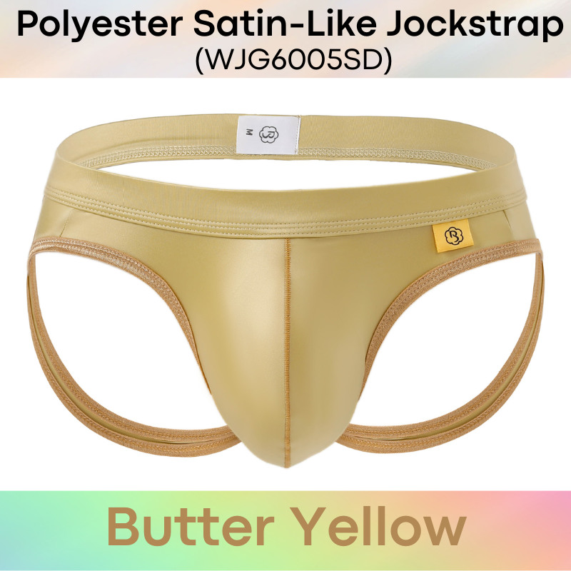 Men's Jockstrap: Polyester Satin-Like Low Waist Jockstrap Underwear (WJG6005SD)
