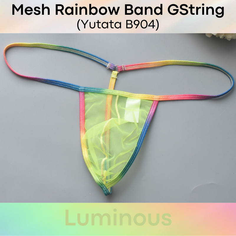 Men's GString: Rainbow Band Mesh GString (B904)