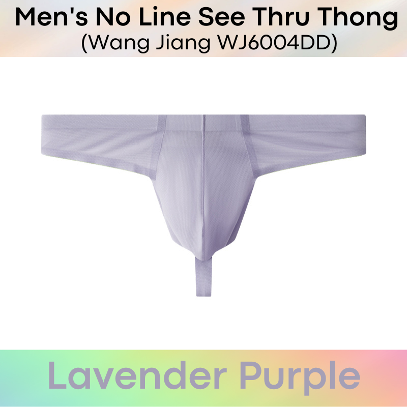 Mens Thong: No Line See Thru Polyester Thong Underwear (WJ6004DD)