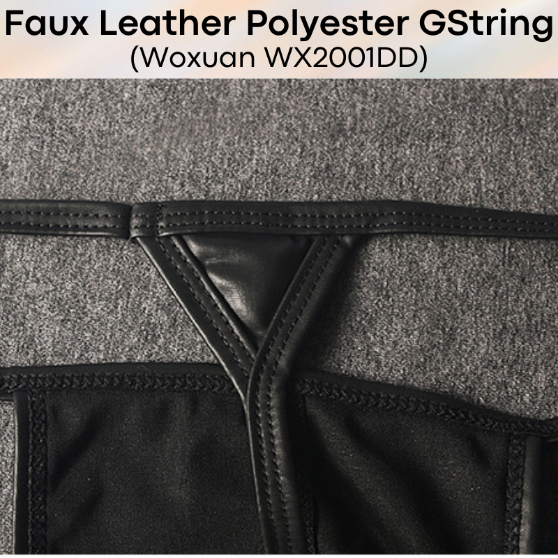 Men's GString: Faux Leather Polyester GString Underwear (WX2001DD)