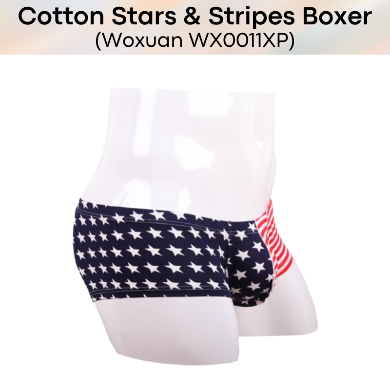 Men's Boxer: Cotton Stars & Stipes Boxer Brief Underwear (WX0011XP)