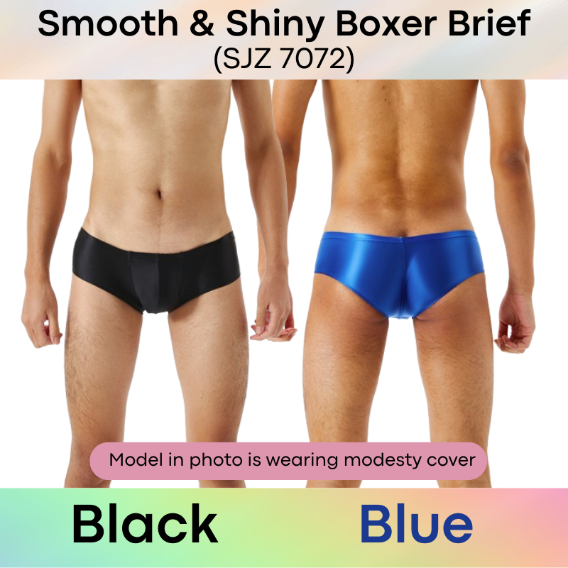 Men's Boxer: Silky Smooth Boxer Brief Trunks Underwear (SJZ7072)