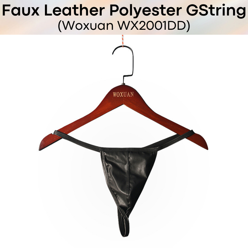 Men's GString: Faux Leather Polyester GString Underwear (WX2001DD)