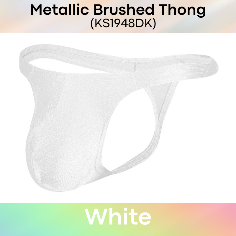 Men's Thong: Polyester Metallic Brushed Thong with 3D Pouch (KS1948DK)