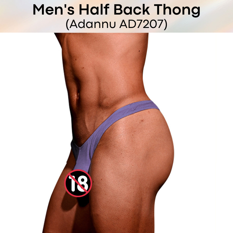 Men's Thong: High Half Back Thong Underwear (Adannu AD7207)