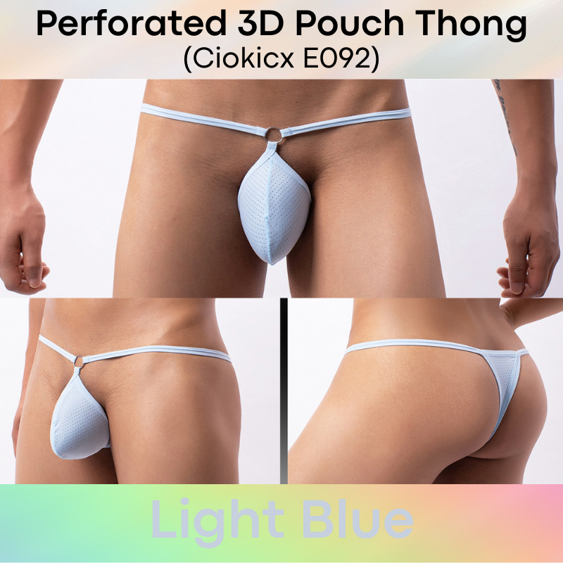 Men's Thong: Polyester Perforated Thong (E092)