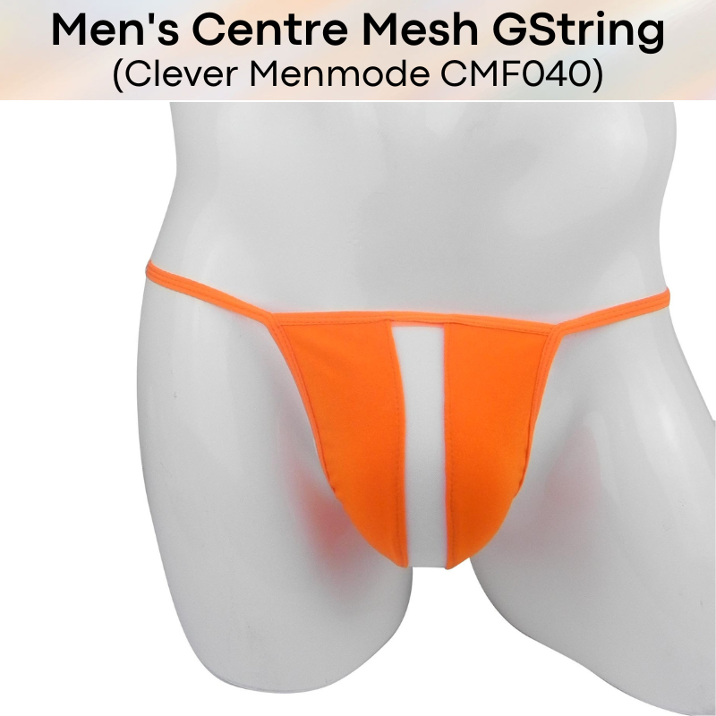 Men's GString : Centre Mesh See Through GString (Clever Menmode CMF040)