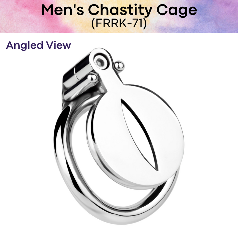 Adult Toy: Men's Chastity Cage Screw Lock with Cat Eye Slit (FRRK71)