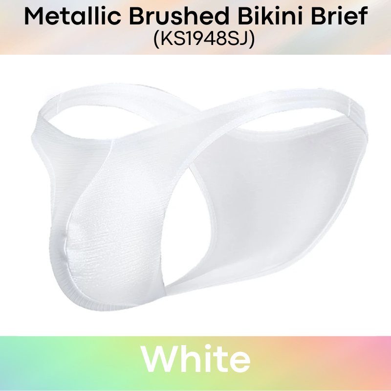 Men's Brief: Polyester Metallic Brushed Bikini Brief with 3D Pouch (KS1948SJ)
