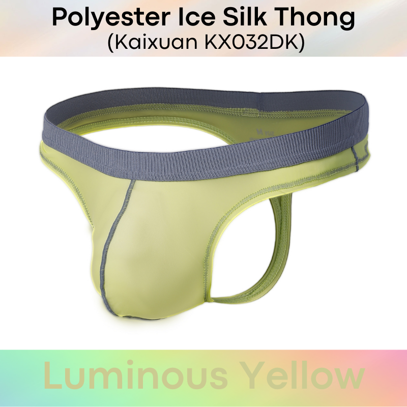 Men's Thong: Polyester Ice Silk Soft and Thin Thong Underwear (KX032DK)