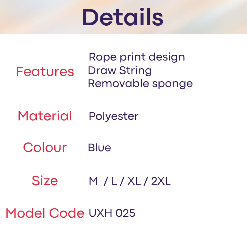 Men's Swimwear: Polyester Rope Print Swimming Brief Trunks with Removable Sponge (UXH025)
