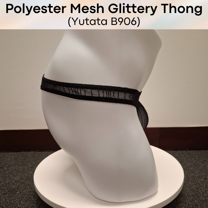 Men's Thong: Polyester Glittery Mesh Thong (B906)