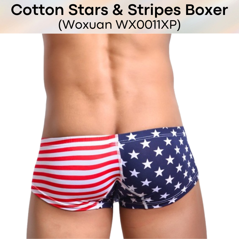 Men's Boxer: Cotton Stars & Stipes Boxer Brief Underwear (WX0011XP)