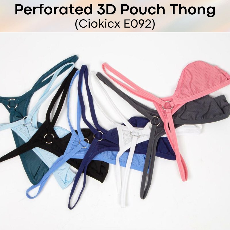 Men's Thong: Polyester Perforated Thong (E092)