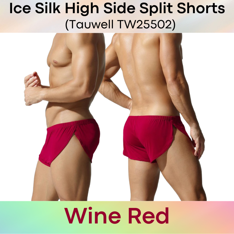 Men's Shorts: Polyester Ice Silk Slim Fit High Side Split Shorts (TW25502)