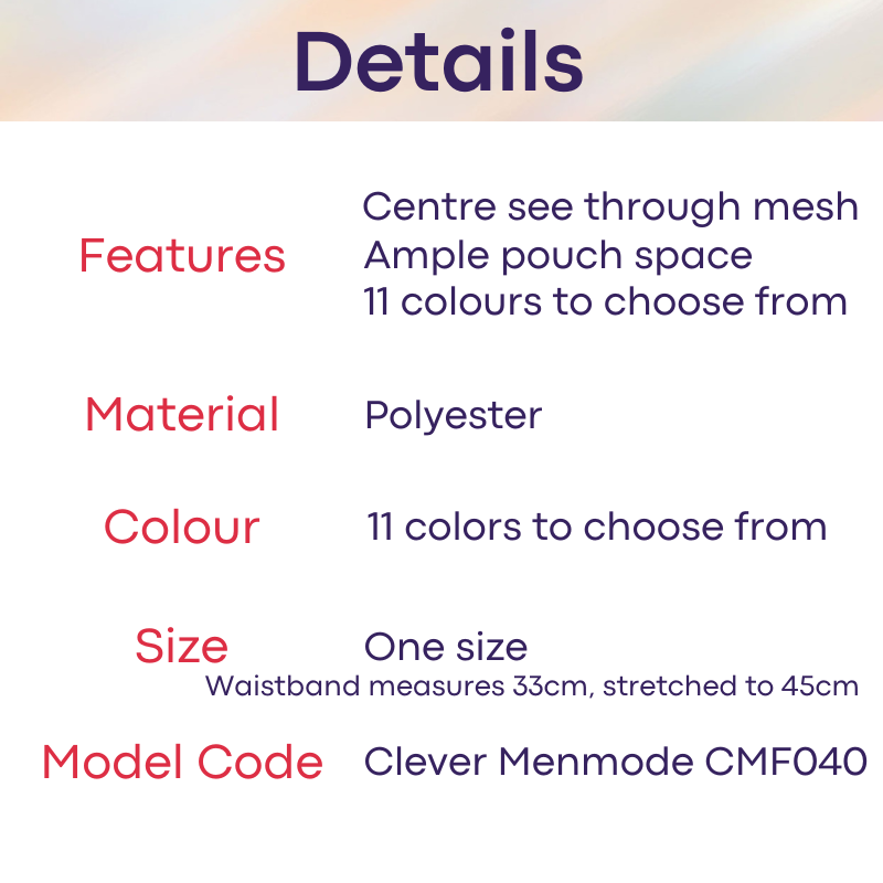 Men's GString : Centre Mesh See Through GString (Clever Menmode CMF040)