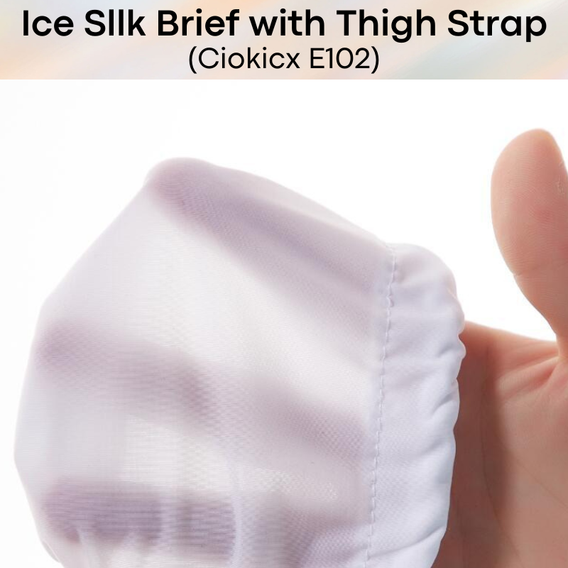 Men's Brief : Polyester Ice Silk Thin Brief with Thigh Strap (Ciokicx E102)