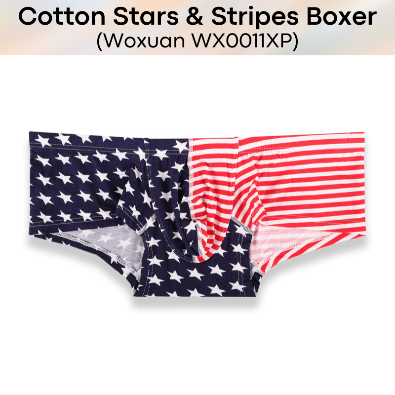 Men's Boxer: Cotton Stars & Stipes Boxer Brief Underwear (WX0011XP)