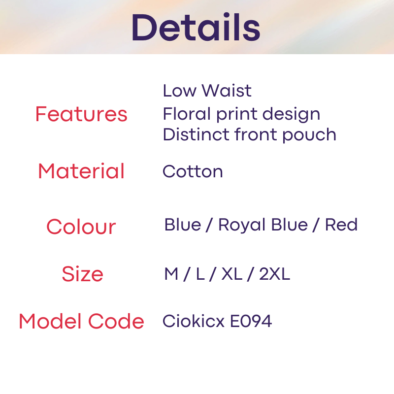 Men's Brief : Low Waist Korean Style Cotton Brief Underwear (Ciokicx E094)