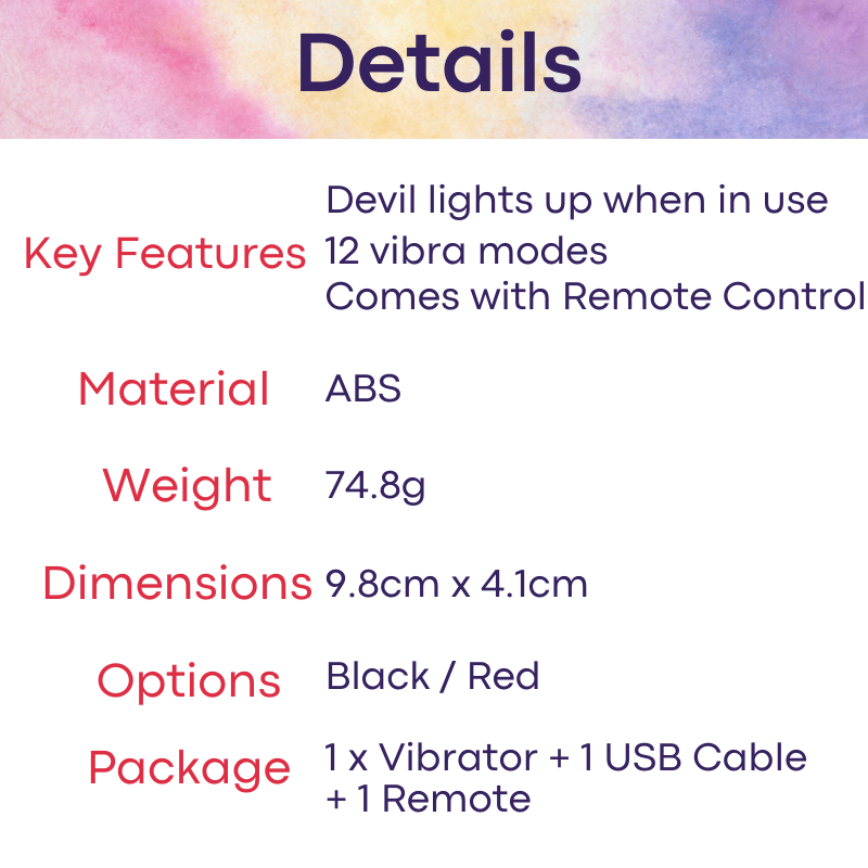Adult Toy: Devil Butt Plug Vibrator (MS254)