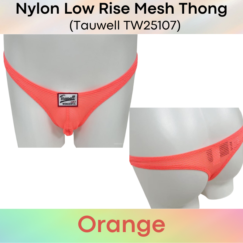 Men's Thong: Nylon Mesh Perforated Thong Underwear (TW25107)