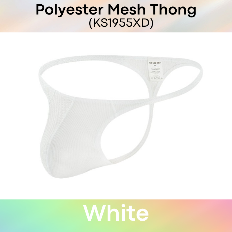 Men's Thong: Polyester Mesh Thong Underwear (KS1955XD)