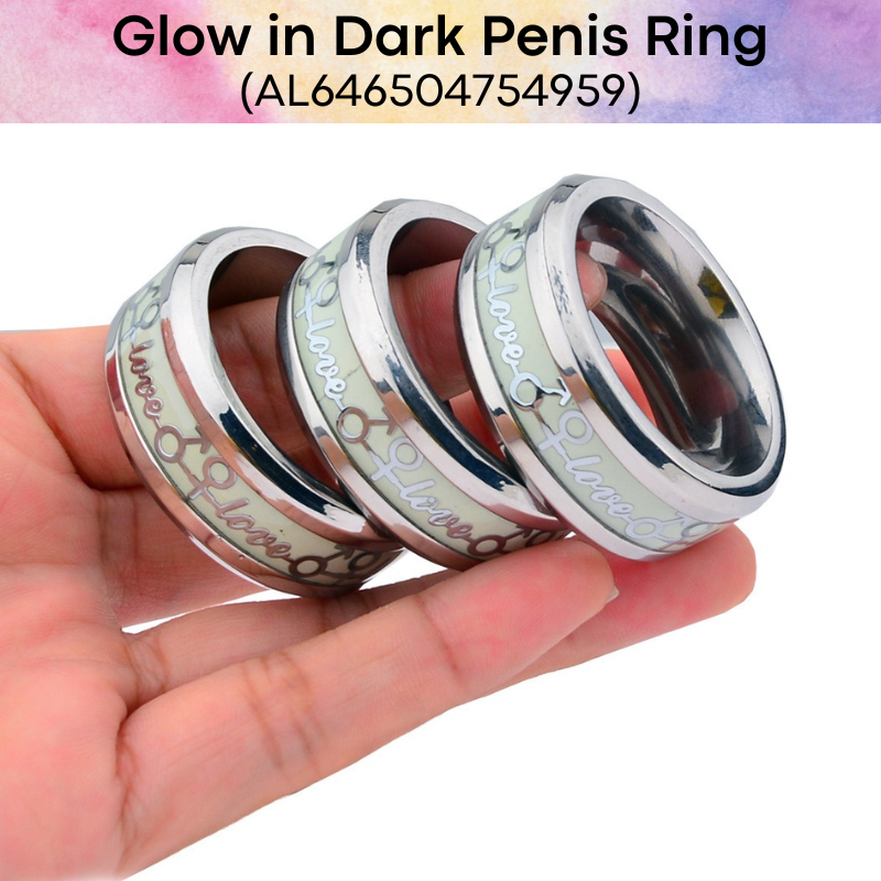 Adult Toy : Glow in the Dark Love 304 Stainless Steel Penis Ring (AL646504754959)