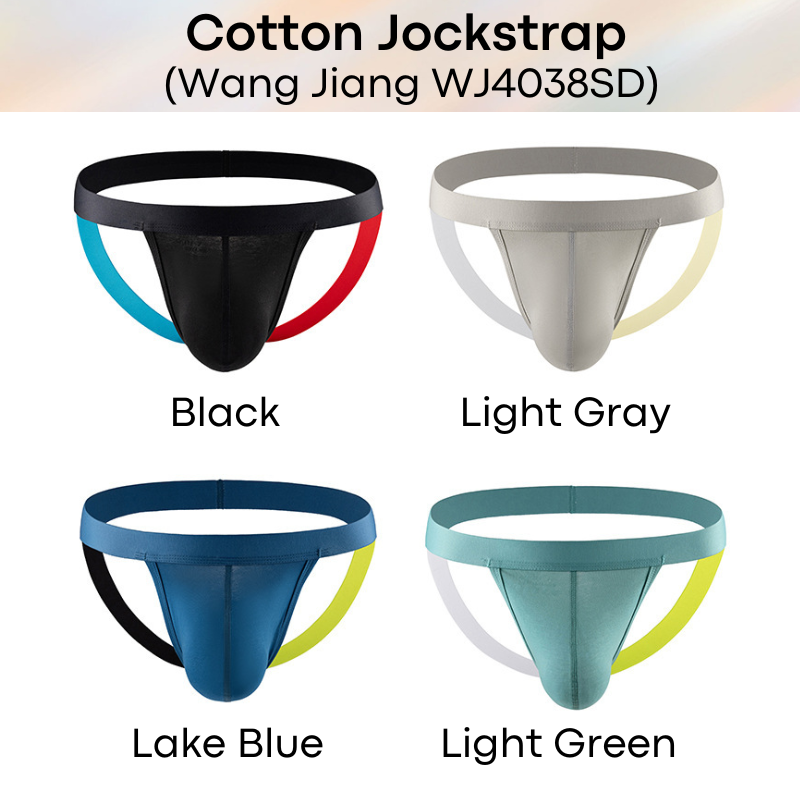 Men's Jockstrap: Cotton Jockstrap with Dual Color Strap Band (WJ4038SD)