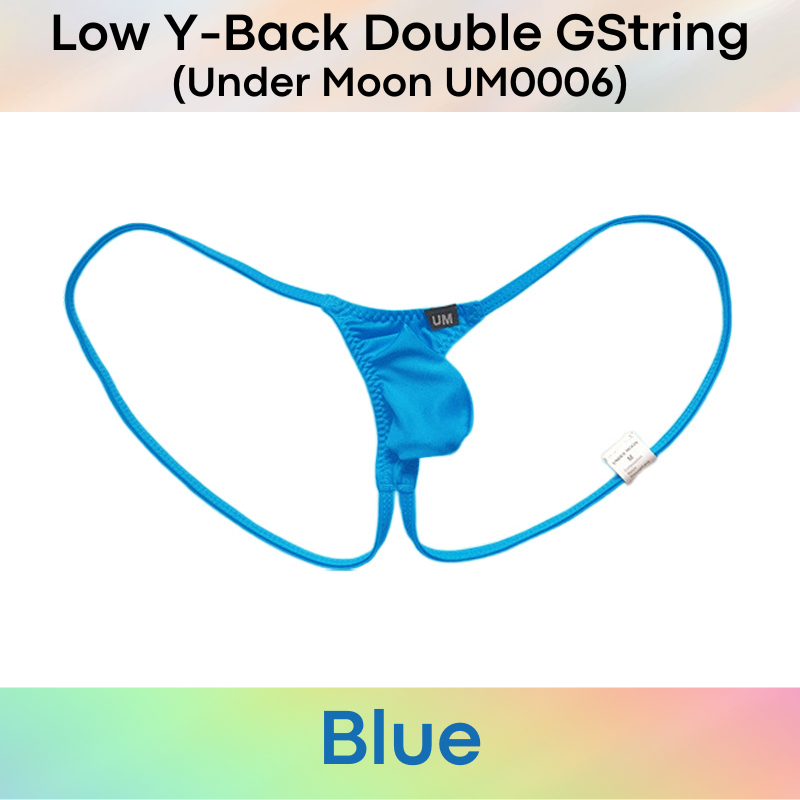 Men's GString: Nylon Low Y-Back with Double GString Underwear (UM0006)