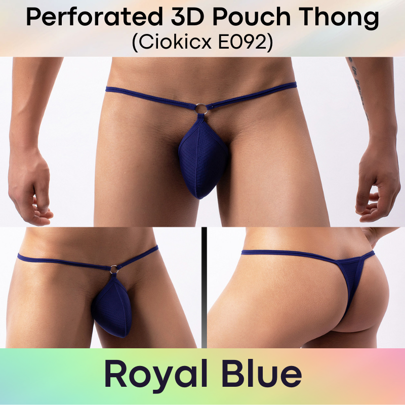 Men's Thong: Polyester Perforated Thong (E092)