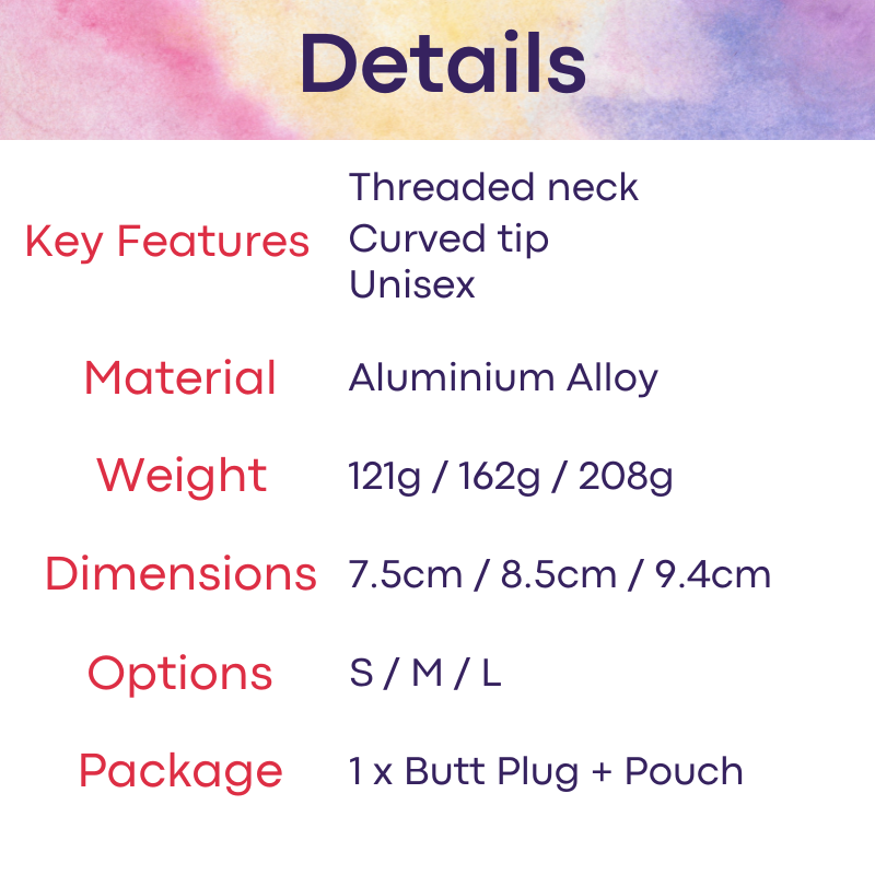 Men's Adult Toy: Unisex Aluminum Alloy Butt Plug (JQGS06)