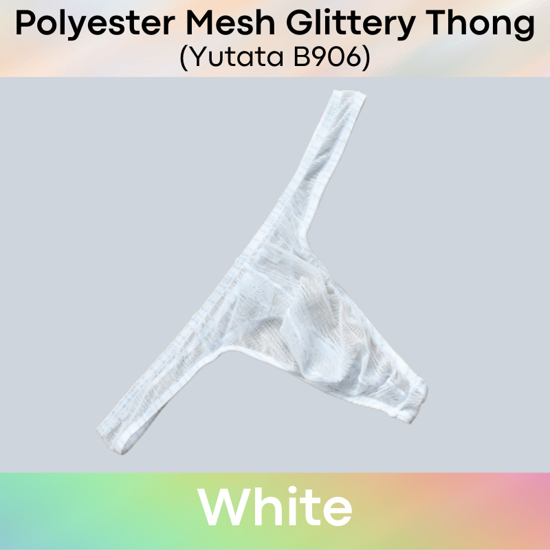Men's Thong: Polyester Glittery Mesh Thong (B906)