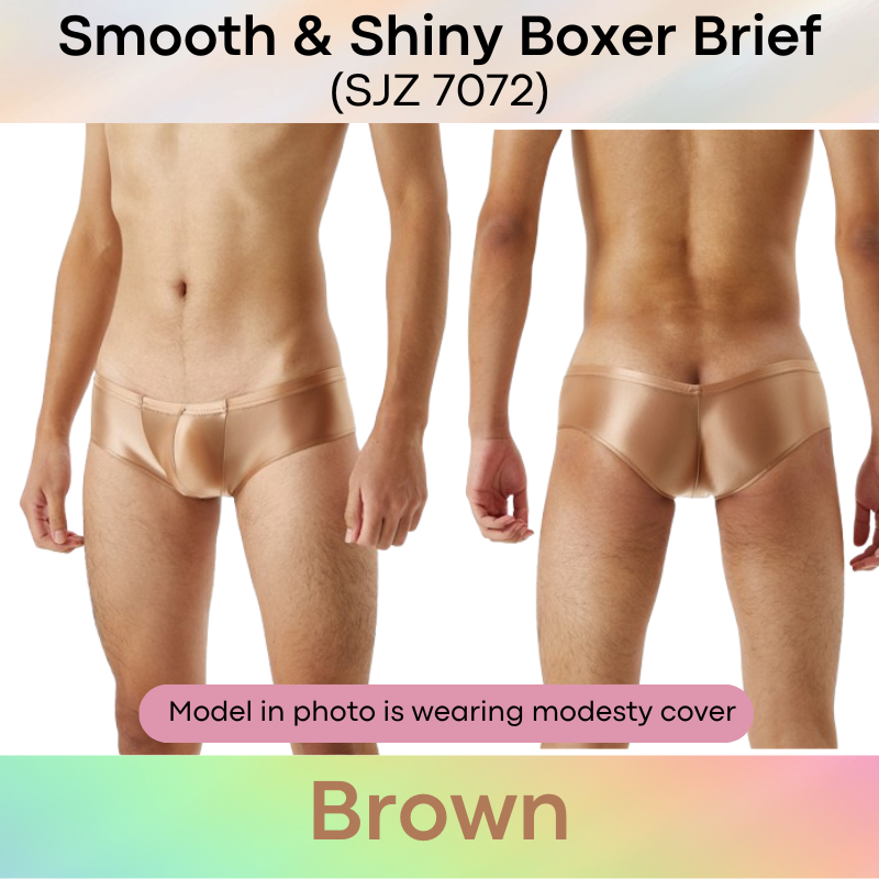 Men's Boxer: Silky Smooth Boxer Brief Trunks Underwear (SJZ7072)