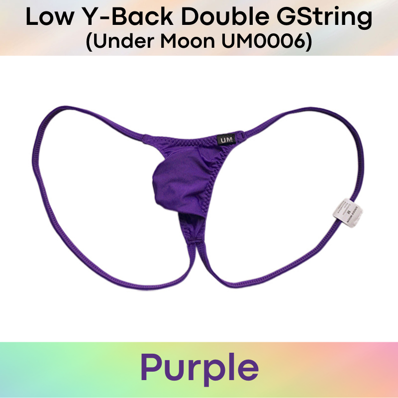 Men's GString: Nylon Low Y-Back with Double GString Underwear (UM0006)