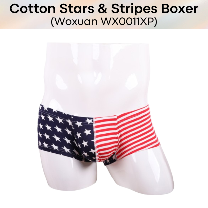 Men's Boxer: Cotton Stars & Stipes Boxer Brief Underwear (WX0011XP)