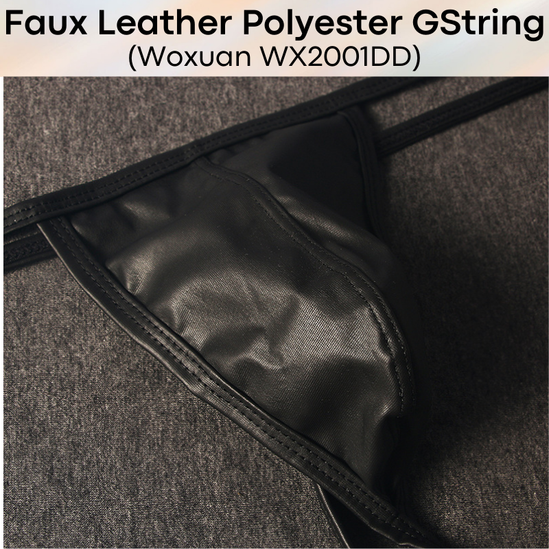 Men's GString: Faux Leather Polyester GString Underwear (WX2001DD)