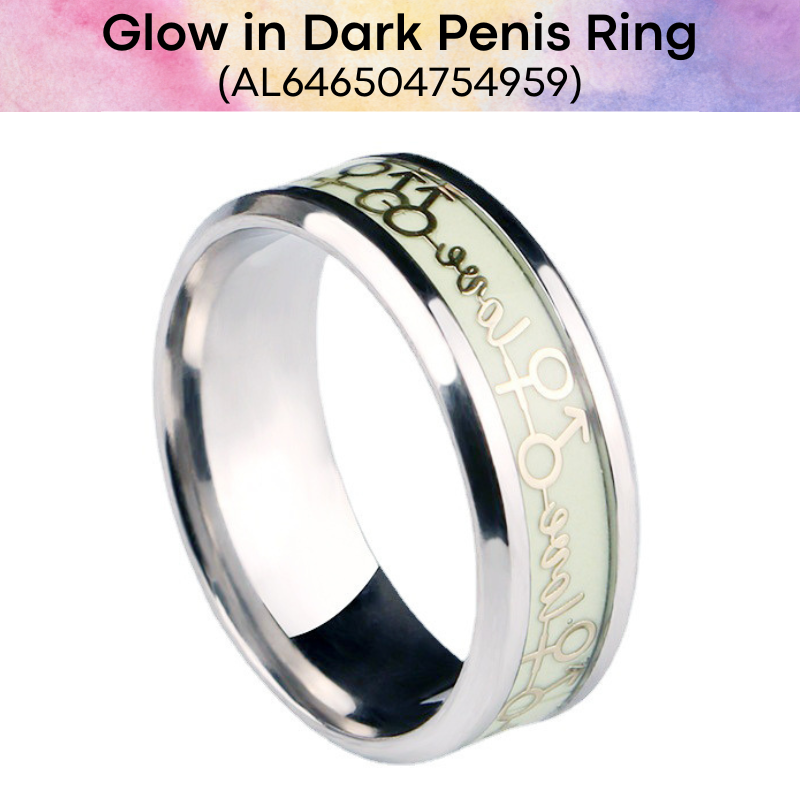 Adult Toy : Glow in the Dark Love 304 Stainless Steel Penis Ring (AL646504754959)
