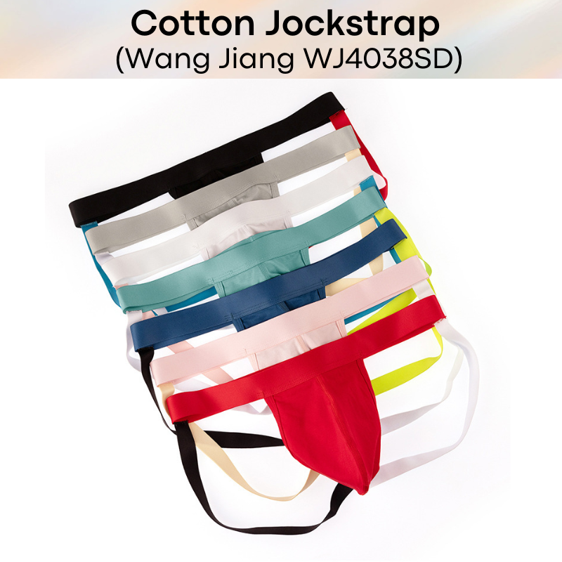 Men's Jockstrap: Cotton Jockstrap with Dual Color Strap Band (WJ4038SD)